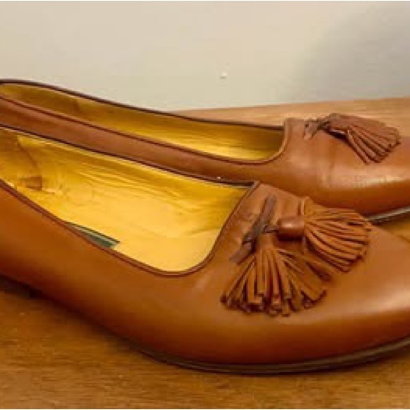 Vintage 1980s 1990s Cole Haan Women's Tan Leather Tassel Loafers Size 9 - Picture 3 of 6